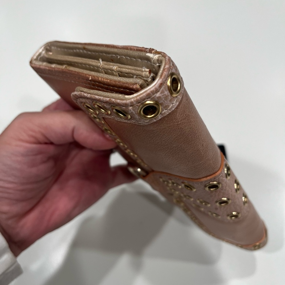 Mercer & Madison Blush Metallic Wallet Clutch with Gold Grommets - Picture 9 of 12
